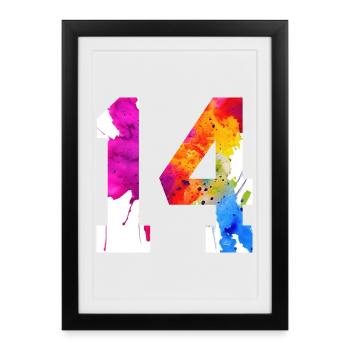 NUMBER 14 YEARS OLD 14TH BIRTHDAY - Framed poster (27 × 37 cm) - black - Front