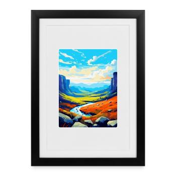 High Cup Nick Cumbria Affiche de voyage vintage WPA - Affiche encadrée (27 × 37 cm) - noir - Devant