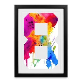 NUMBER 8 YEARS OLD 8TH BIRTHDAY - Framed poster (27 × 37 cm) - black - Front