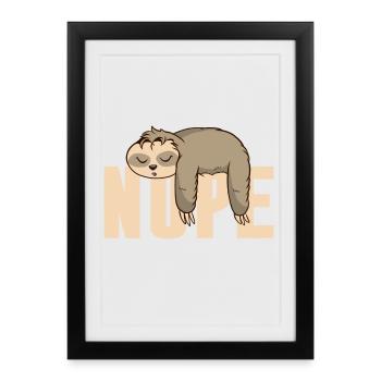 Non paresseux - Affiche encadrée (27 × 37 cm) - noir - Devant