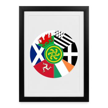 Celtic Nations Flags, Pan Celtic, Wales, Scotland - Framed poster (27 × 37 cm) - black - Front