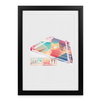 Beschwingtes Hackbrett Trachtenfest - Gerahmtes Poster (27 × 37 cm) - Schwarz - Vorne
