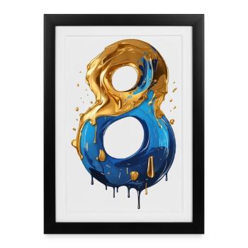 NO. 8 NUMBER 8 COOL 8TH BIRTHDAY - Framed poster (27 × 37 cm) - black - Front