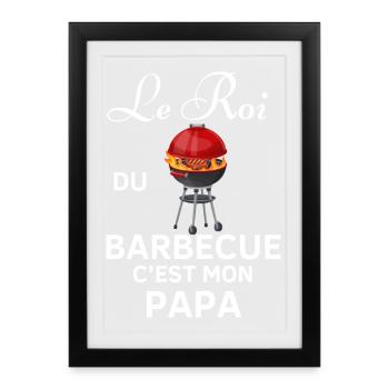 Tablier de cuisine humour le roi du barbecue.. - Affiche encadrée (27 × 37 cm) - noir - Devant