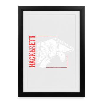 Mitreißendes Hackbrett Saitenspiel - Gerahmtes Poster (27 × 37 cm) - Schwarz - Vorne