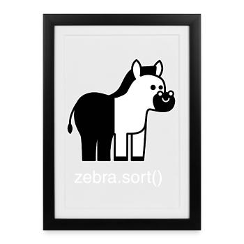 Zèbre assorti - Affiche encadrée (27 × 37 cm) - noir - Devant