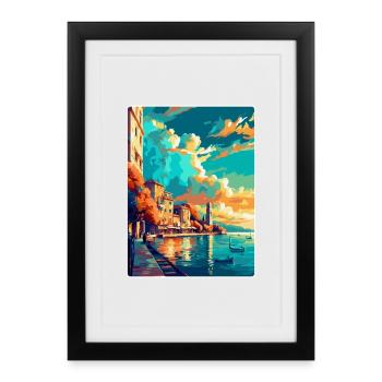 Thessalonique Grèce Affiche de voyage vintage souvenir - Affiche encadrée (27 × 37 cm) - noir - Devant