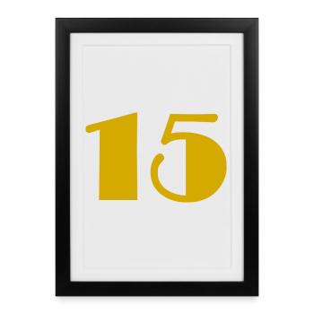 15. 15 ANS. 15e ANNIVERSAIRE. ANNIVERSAIRE 15 ANS. - Affiche encadrée (27 × 37 cm) - noir - Devant