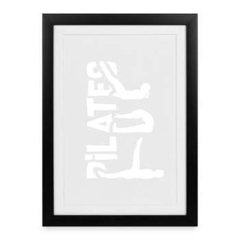 Flexible Pilates Trainingsmatte - Gerahmtes Poster (27 × 37 cm) - Schwarz - Vorne