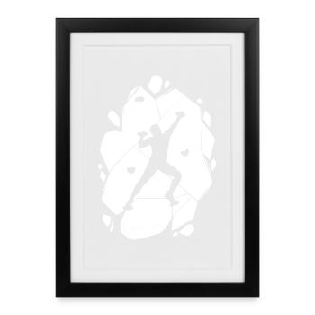 Bouldern Klettern Boulder Bergsteiger - Gerahmtes Poster (27 × 37 cm) - Schwarz - Vorne
