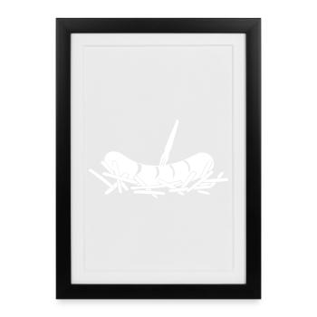 French fries currywurst - Framed poster (27 × 37 cm) - black - Front
