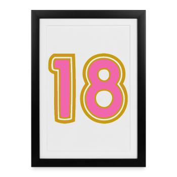 18. 18 YEARS OLD. 18th ANNIVERSARY - Framed poster (27 × 37 cm) - black - Front