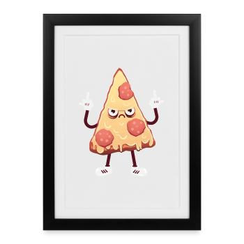 Vas te faire encule Pizza - Affiche encadrée (27 × 37 cm) - noir - Devant