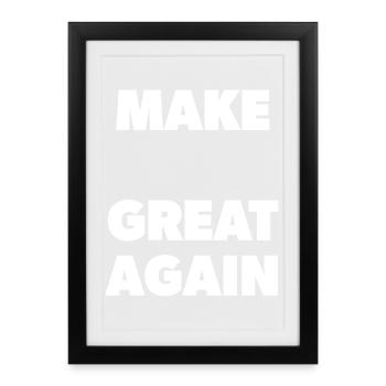 Make "Your Word" Great Again - Schablone - Gerahmtes Poster (27 × 37 cm) - Schwarz - Vorne