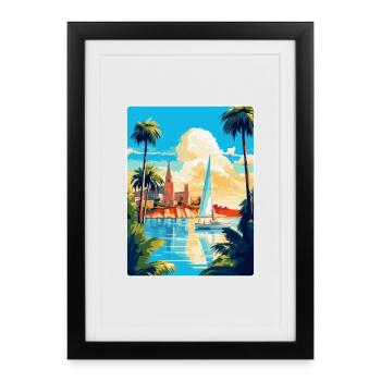 Palma De Mallorca Spain Vintage Travel Poster WPA - Framed poster (27 × 37 cm) - black - Front