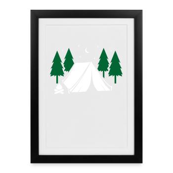 Zelt - Gerahmtes Poster (27 × 37 cm) - Schwarz - Vorne