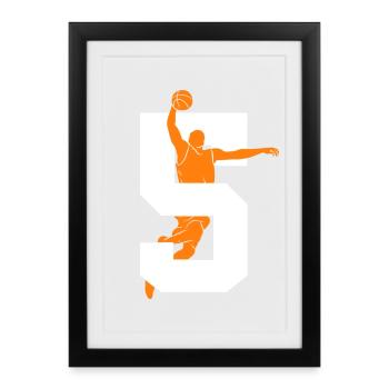 NUMÉRO 5 BASKETBALL 5E ANNIVERSAIRE - Affiche encadrée (27 × 37 cm) - noir - Devant