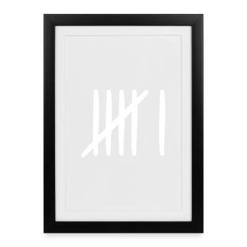 6 birthday tally sheet 6 years old - Framed poster (27 × 37 cm) - black - Front