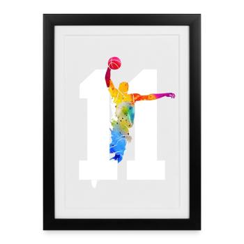 NUMBER 11 BASKETBALL 11TH BIRTHDAY - Framed poster (27 × 37 cm) - black - Front