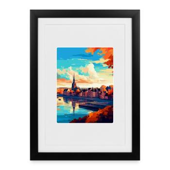 Nijmegen Netherlands Vintage Travel Poster WPA Art - Framed poster (27 × 37 cm) - black - Front