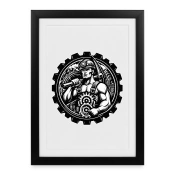 Miner Logo - Framed poster (27 × 37 cm) - black - Front