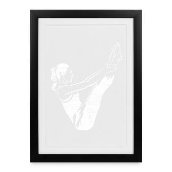Geschmeidige Pilates Bodenmatte - Gerahmtes Poster (27 × 37 cm) - Schwarz - Vorne