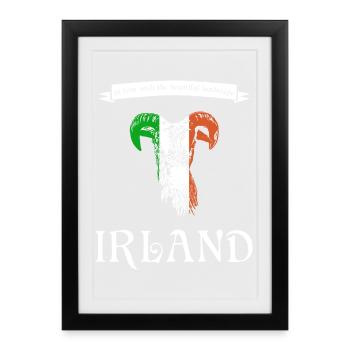 Ireland Irland irisch - Gerahmtes Poster (27 × 37 cm) - Schwarz - Vorne