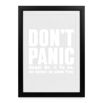 DON'T PANIC – The First Rule - Framed poster (27 × 37 cm) - black - Front