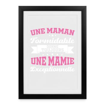 Cadeau pour Grand-Mère - Une Mamie Exceptionnelle - Affiche encadrée (27 × 37 cm) - noir - Devant