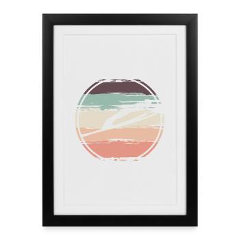 Skispringen Retro - Gerahmtes Poster (27 × 37 cm) - Schwarz - Vorne