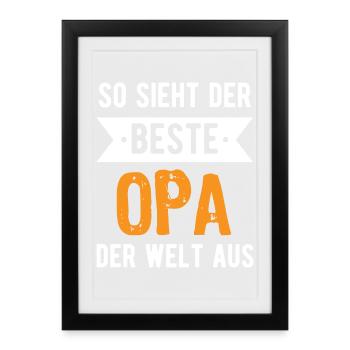 So sieht der beste Opa der Welt aus - Gerahmtes Poster (27 × 37 cm) - Schwarz - Vorne