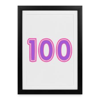 100. 100 YEARS. 100th ANNIVERSARY - Framed poster (27 × 37 cm) - black - Front