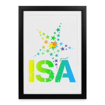 Isa Geburtstag Isabell - Gerahmtes Poster (27 × 37 cm) - Schwarz - Vorne