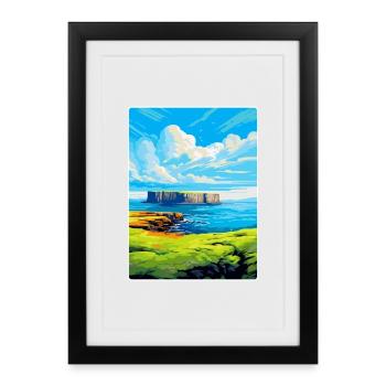 Isle Of Staffa Scotland Uk Vintage Travel Poster - Framed poster (27 × 37 cm) - black - Front