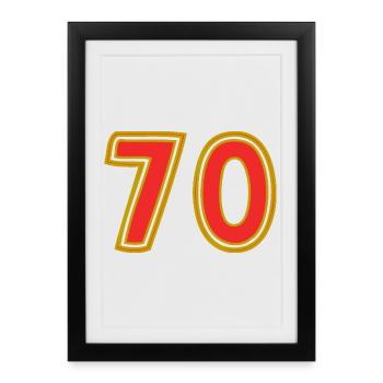 70. 70 ANS. 70e ANNIVERSAIRE. ANNIVERSAIRE 70 ANS. - Affiche encadrée (27 × 37 cm) - noir - Devant
