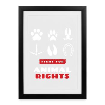 animal rights - Framed poster (27 × 37 cm) - black - Front