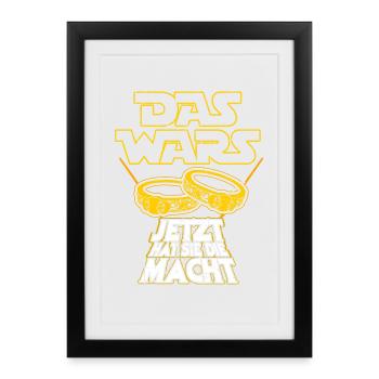 Das Wars JGA Junggesellenabschied Heirat - Gerahmtes Poster (27 × 37 cm) - Schwarz - Vorne