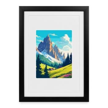 Dolomites Italy Vintage Travel Poster Souvenir WPA - Framed poster (27 × 37 cm) - black - Front