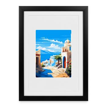 Kos Greece Vintage Travel Poster Souvenir Souvenir - Framed poster (27 × 37 cm) - black - Front