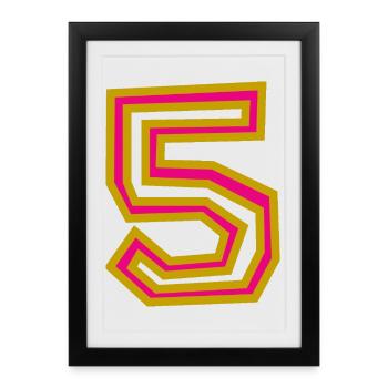 5. 5 ANS. 5e ANNIVERSAIRE - Affiche encadrée (27 × 37 cm) - noir - Devant