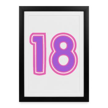 18. 18 YEARS OLD. 18th ANNIVERSARY. BIRTHDAY 18 YEARS. - Framed poster (27 × 37 cm) - black - Front