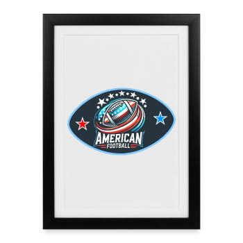 Logo du football américain - Affiche encadrée (27 × 37 cm) - noir - Devant