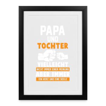 Vater Tochter Bonuspapa - Gerahmtes Poster (27 × 37 cm) - Schwarz - Vorne
