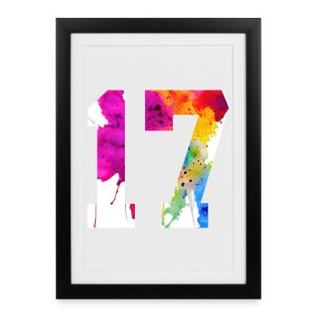 NUMBER 17 YEARS OLD 17TH BIRTHDAY - Framed poster (27 × 37 cm) - black - Front