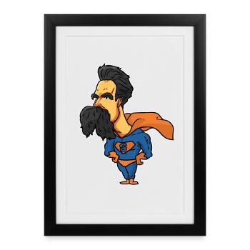Brillanter Philosoph Nietzsche - Gerahmtes Poster (27 × 37 cm) - Schwarz - Vorne