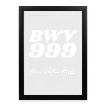 Johann Sebastian Bach BWV 999 - Affiche encadrée (27 × 37 cm) - noir - Devant