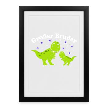 Bald Großer Bruder Ich Bin Großer Bruder - Gerahmtes Poster (27 × 37 cm) - Schwarz - Vorne