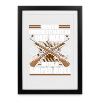 Alter Mann Scharfschütze Schützenverein Sportschie - Gerahmtes Poster (27 × 37 cm) - Schwarz - Vorne