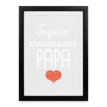 Joyeux Anniversaire Papa Cadeau Humour - Affiche encadrée (27 × 37 cm) - noir - Devant