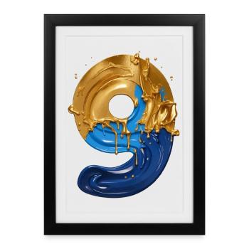 NO. 9 NUMBER 9 COOL 9TH BIRTHDAY - Framed poster (27 × 37 cm) - black - Front